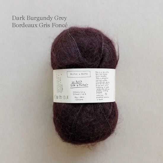 Biches & Buches Le Petit Silk & Mohair - Biches & Buches - Dark Burgundy Grey - The Little Yarn Store