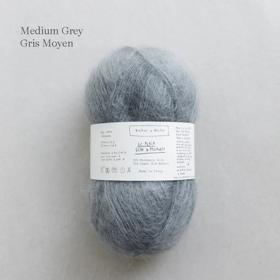 Biches & Buches Le Petit Silk & Mohair - Biches & Buches - Medium Grey - The Little Yarn Store