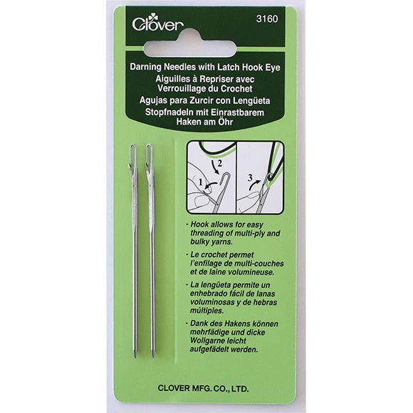 Clover Darning Needles with Latch Hook Eye - Clover - The Little Yarn Store