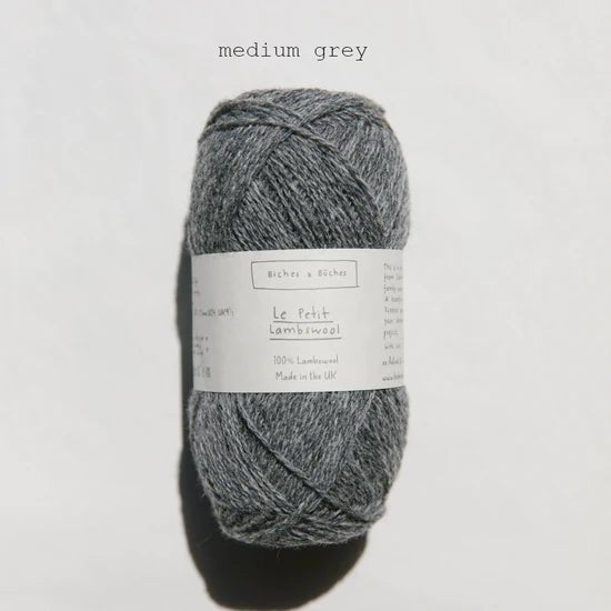 Biches &amp; Buches Le Petit Lambswool - Medium Grey - 4 Ply - Biches &amp; Buches - The Little Yarn Store