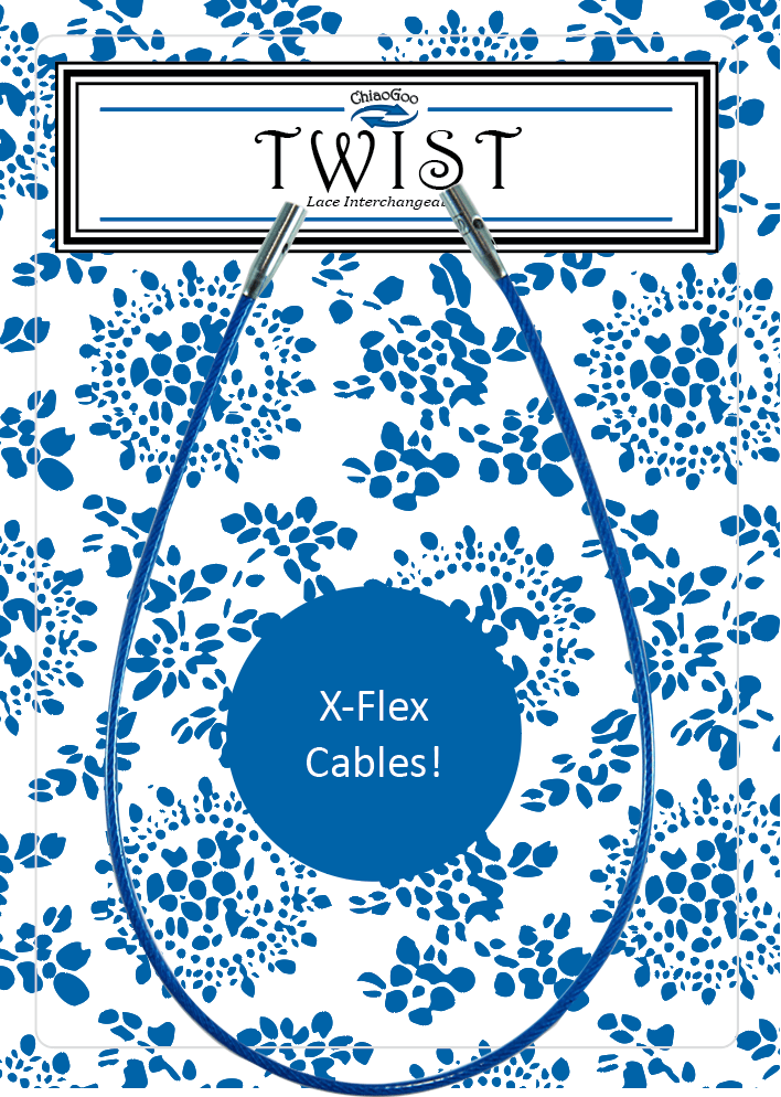 ChiaoGoo TWIST X-Flex Blue Cables - 5 cm - ChiaoGoo - Needles - The Little Yarn Store