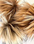Faux Fur Pom Poms - Fox Badger - LovelyLoopsDesigns - New - The Little Yarn Store