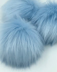 Faux Fur Pom Poms - Pastel Blue - LovelyLoopsDesigns - New - The Little Yarn Store