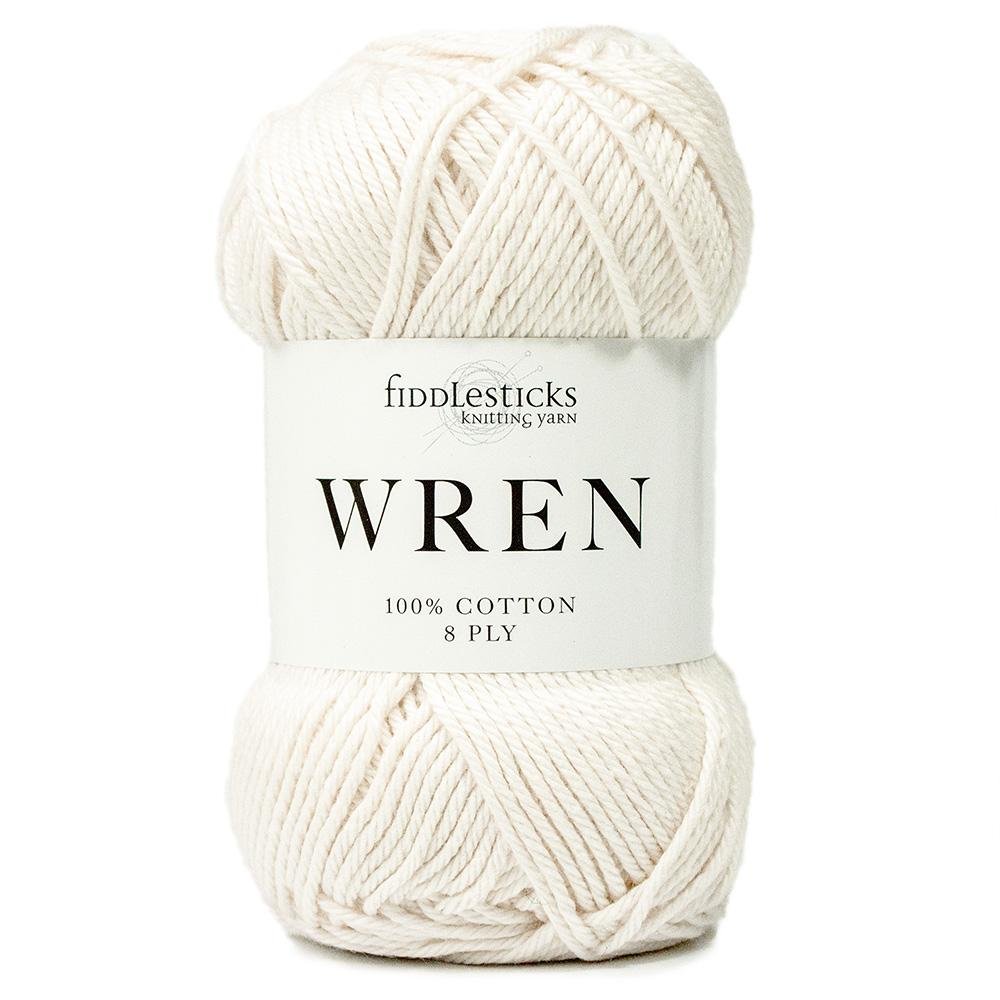 Fiddlesticks Wren - 003 Ivory - 8 Ply - Cotton - The Little Yarn Store