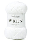 Fiddlesticks Wren - 002 White - 8 Ply - Cotton - The Little Yarn Store