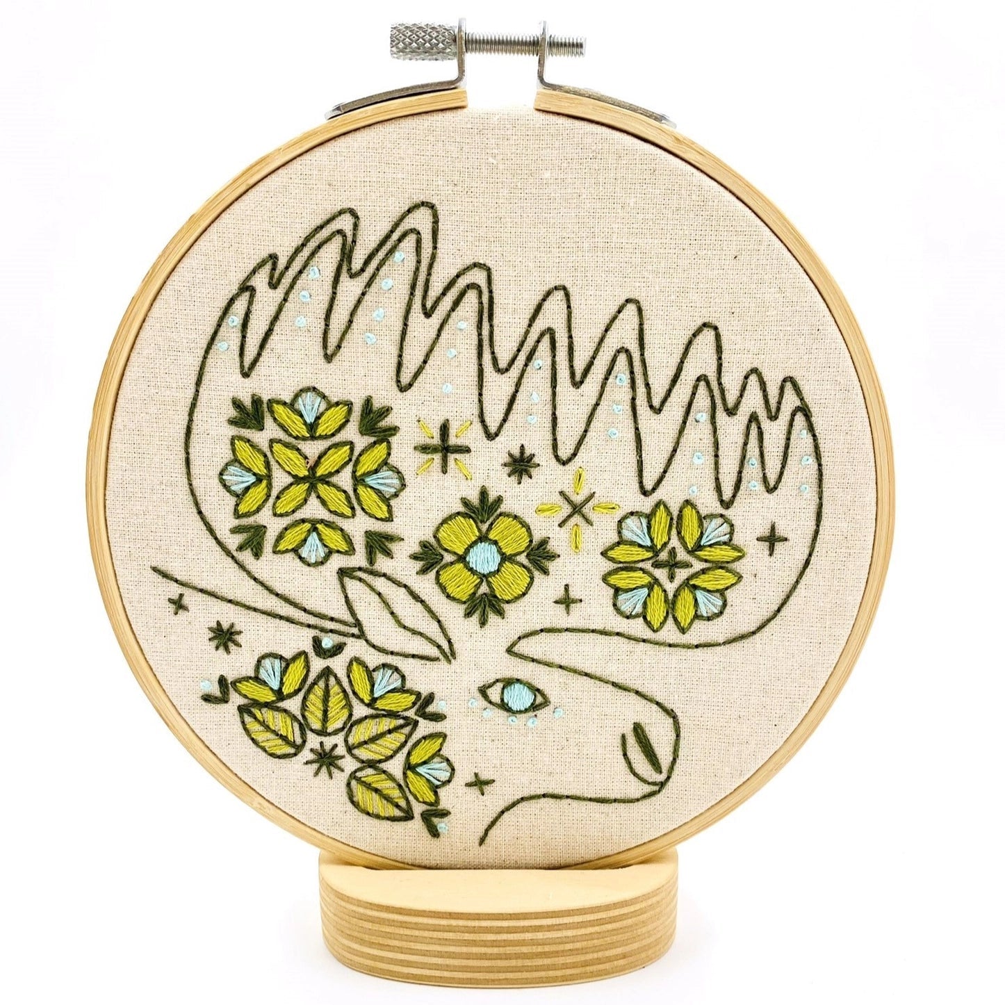 Folk Moose Complete Embroidery Kit - Hook, Line, &amp; Tinker Embroidery Kits - The Little Yarn Store