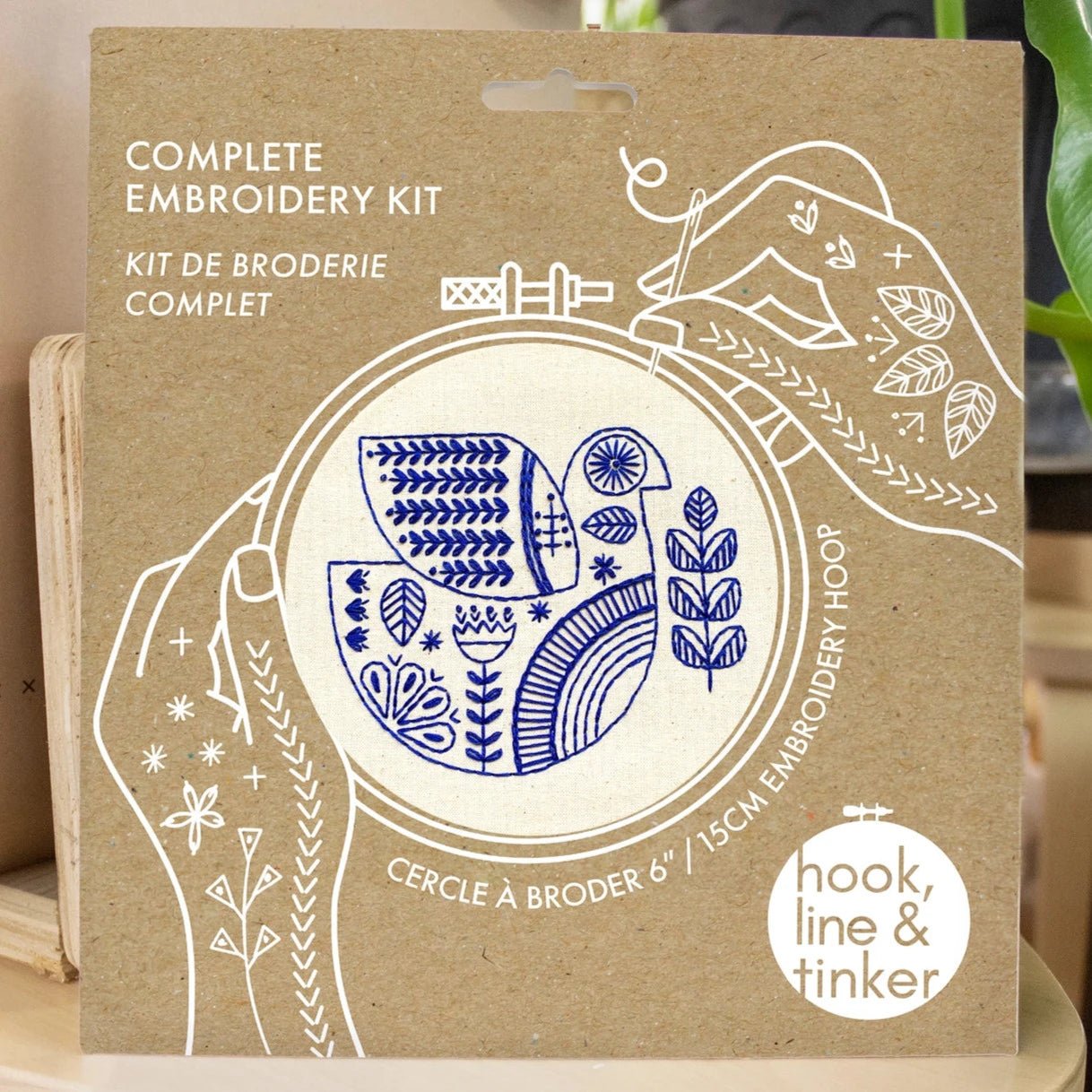Hygge Dove Complete Embroidery Kit - Hook, Line, &amp; Tinker Embroidery Kits - The Little Yarn Store