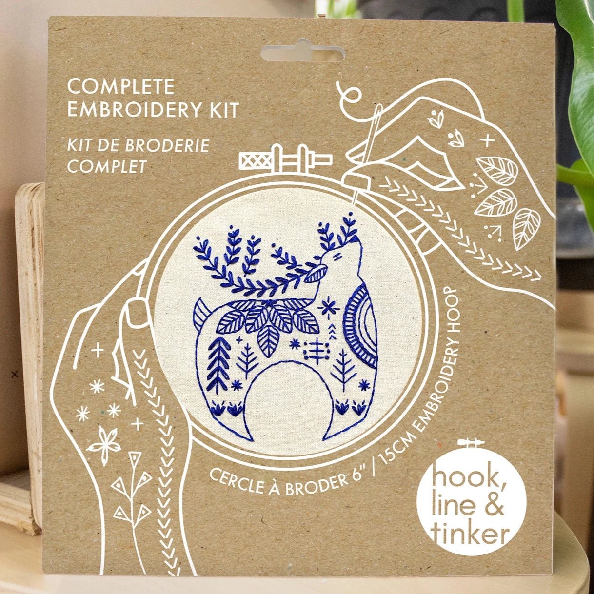 Hygge Reindeer Complete Embroidery Kit - Hook, Line, &amp; Tinker Embroidery Kits - The Little Yarn Store