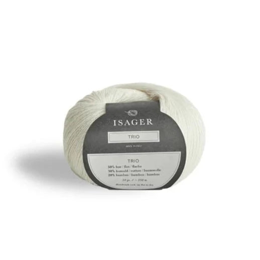 Isager Trio 1 - White - 2 Ply - Cotton - The Little Yarn Store