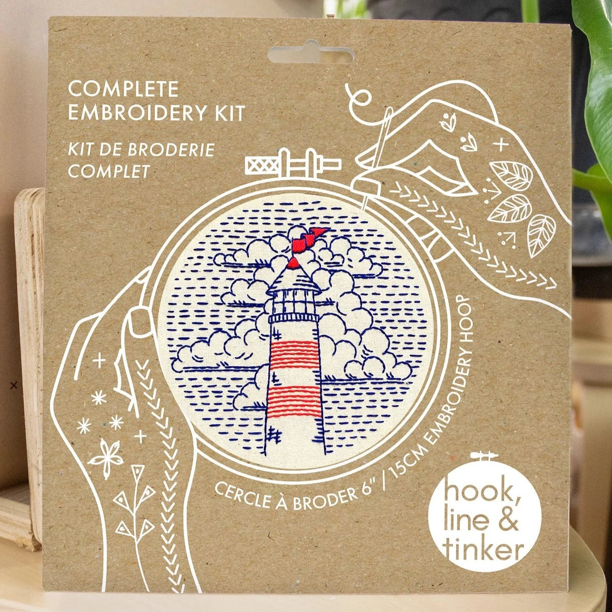 Lighthouse Complete Embroidery Kit - Hook, Line, &amp; Tinker Embroidery Kits - The Little Yarn Store