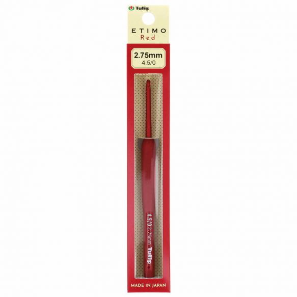 Tulip Etimo Crochet Hook 2.2mm - Red Soft Grip Ergonomic Crochet Needle