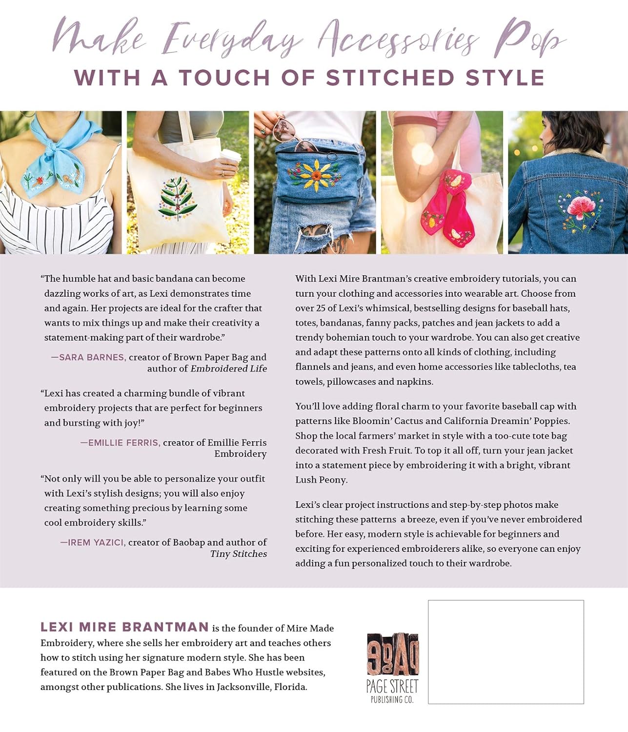 Beautiful Embroidered Accessories - Lexi Mire Brantman - The Little Yarn Store