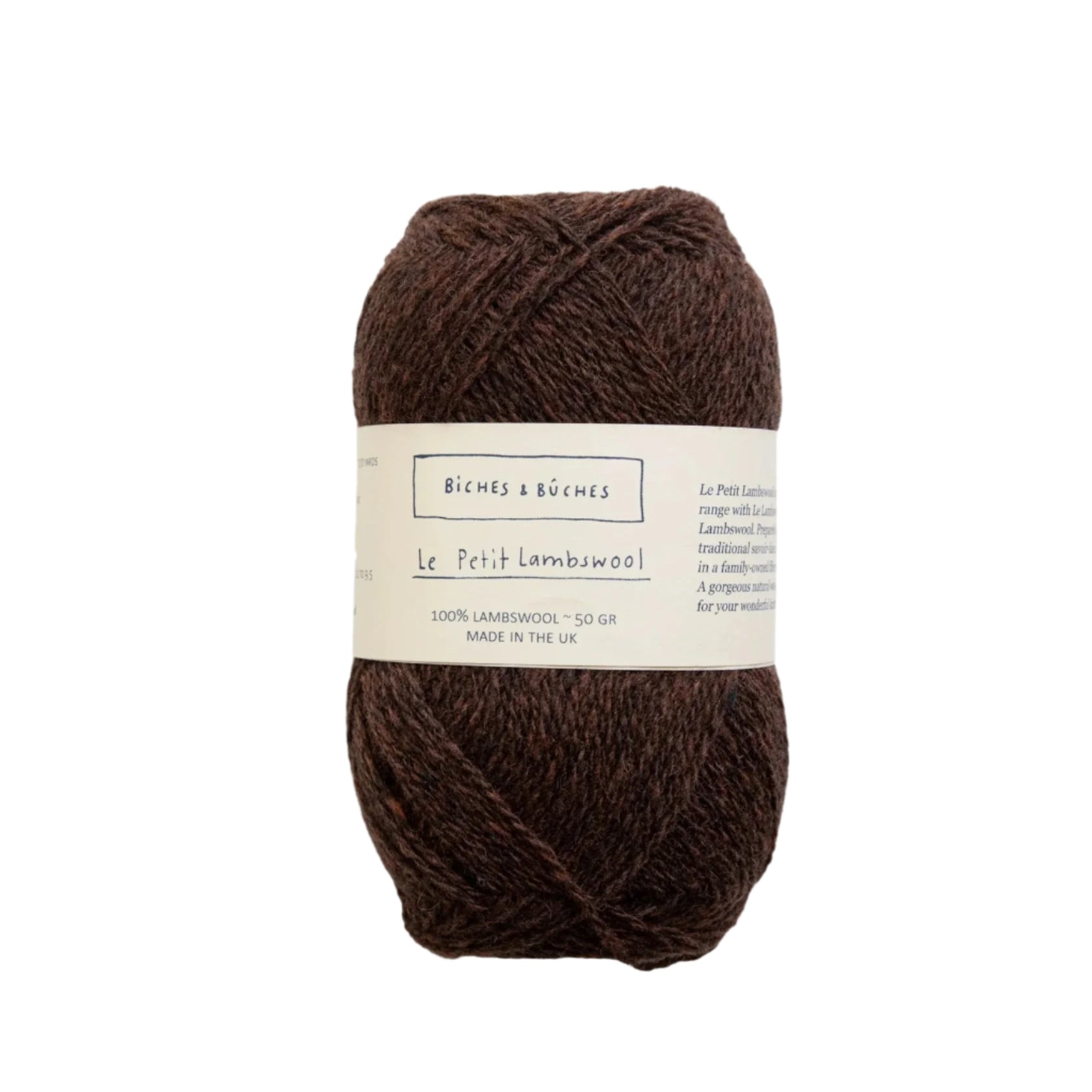 Biches &amp; Buches Le Petit Lambswool - Biches &amp; Buches - Dark Brown - The Little Yarn Store