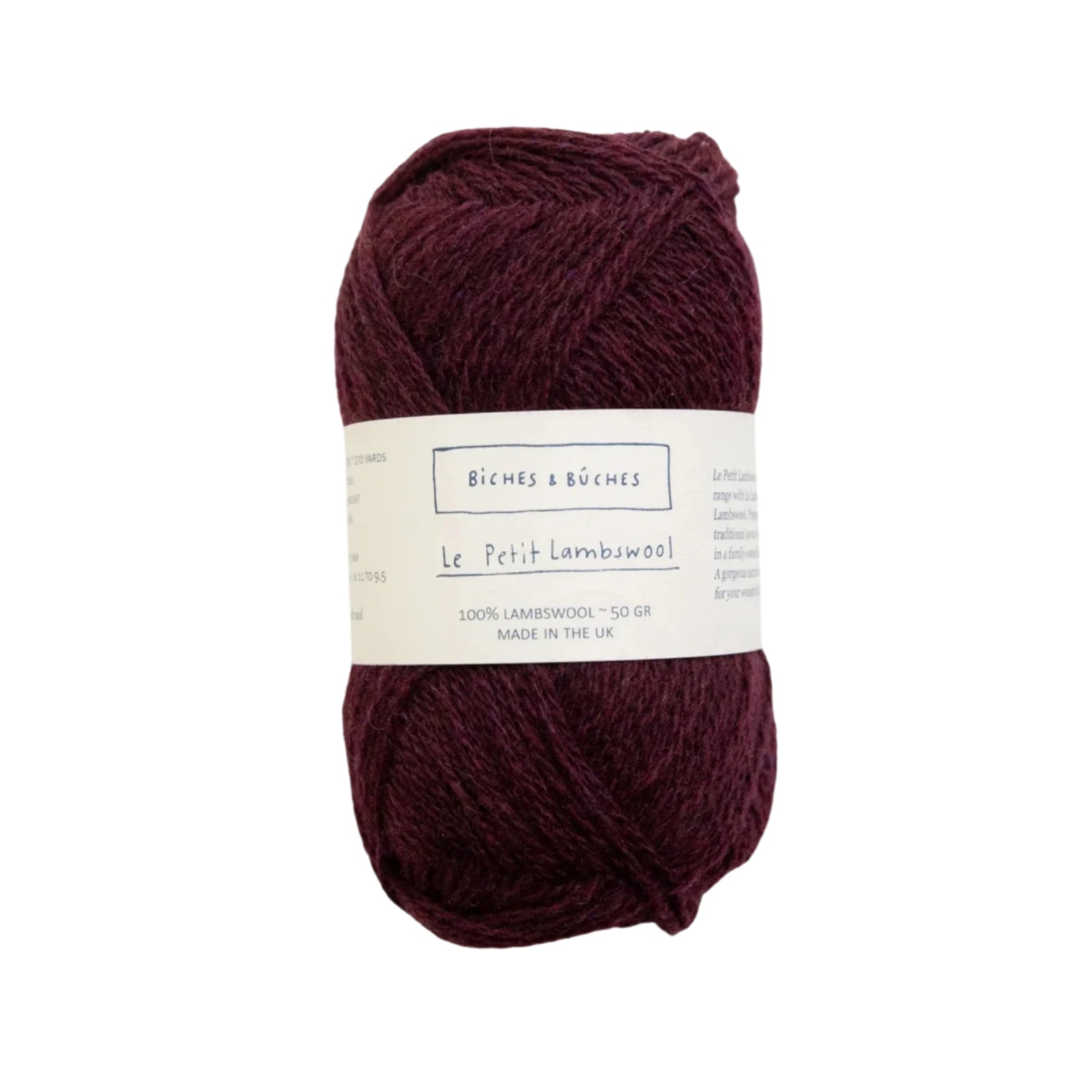 Biches &amp; Buches Le Petit Lambswool - Biches &amp; Buches - Dark Burgundy Grey - The Little Yarn Store