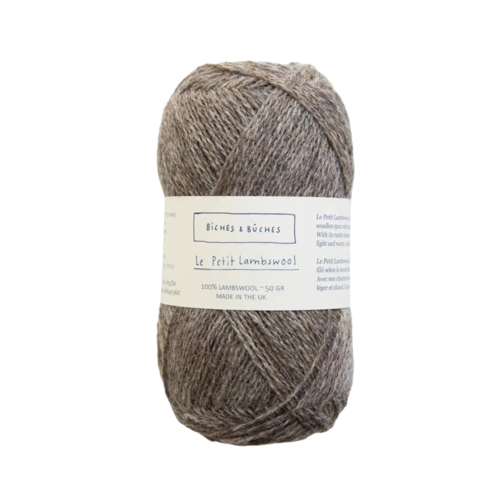 Biches &amp; Buches Le Petit Lambswool - Biches &amp; Buches - Grey Brown - The Little Yarn Store