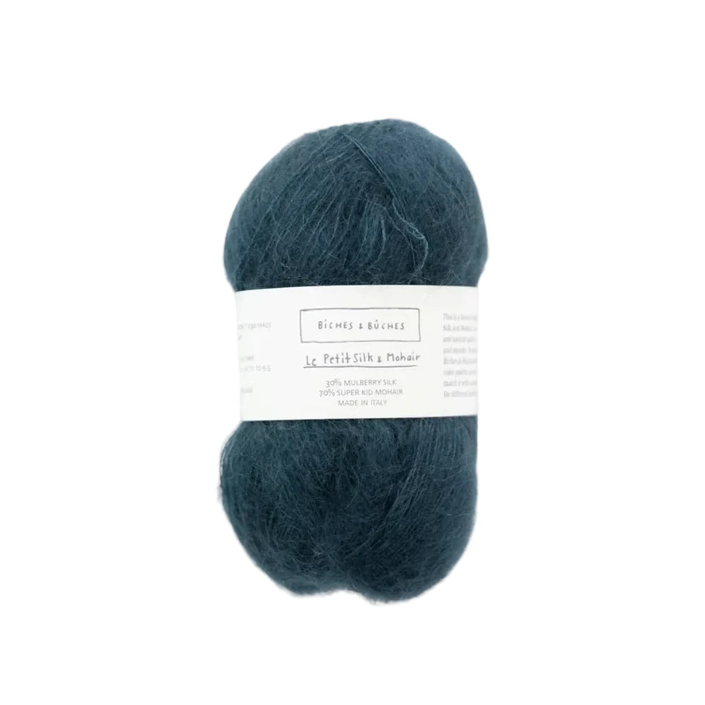 Biches &amp; Buches Le Petit Silk &amp; Mohair - Biches &amp; Buches Dark Blue Turquoise - The Little Yarn Store