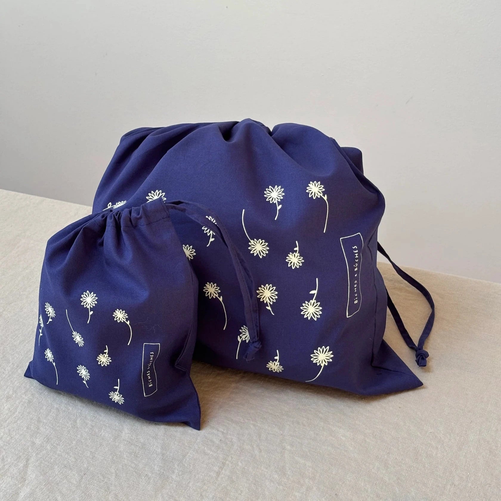 Biches &amp; Buches Project Bags - Biches &amp; Buches - Blue 20 x 24 cm - The Little Yarn Store