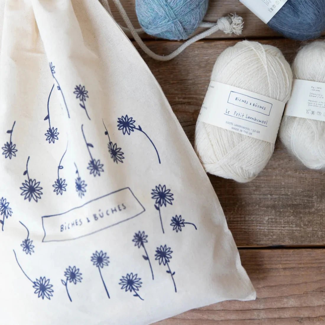 Biches & Buches Project Bags - Biches & Buches - White 45 x 30 cm - The Little Yarn Store