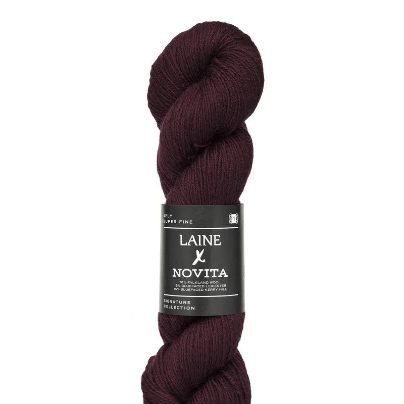Novita x Laine 4 - Ply - Laine - 7821 Deep Burgundy - The Little Yarn Store