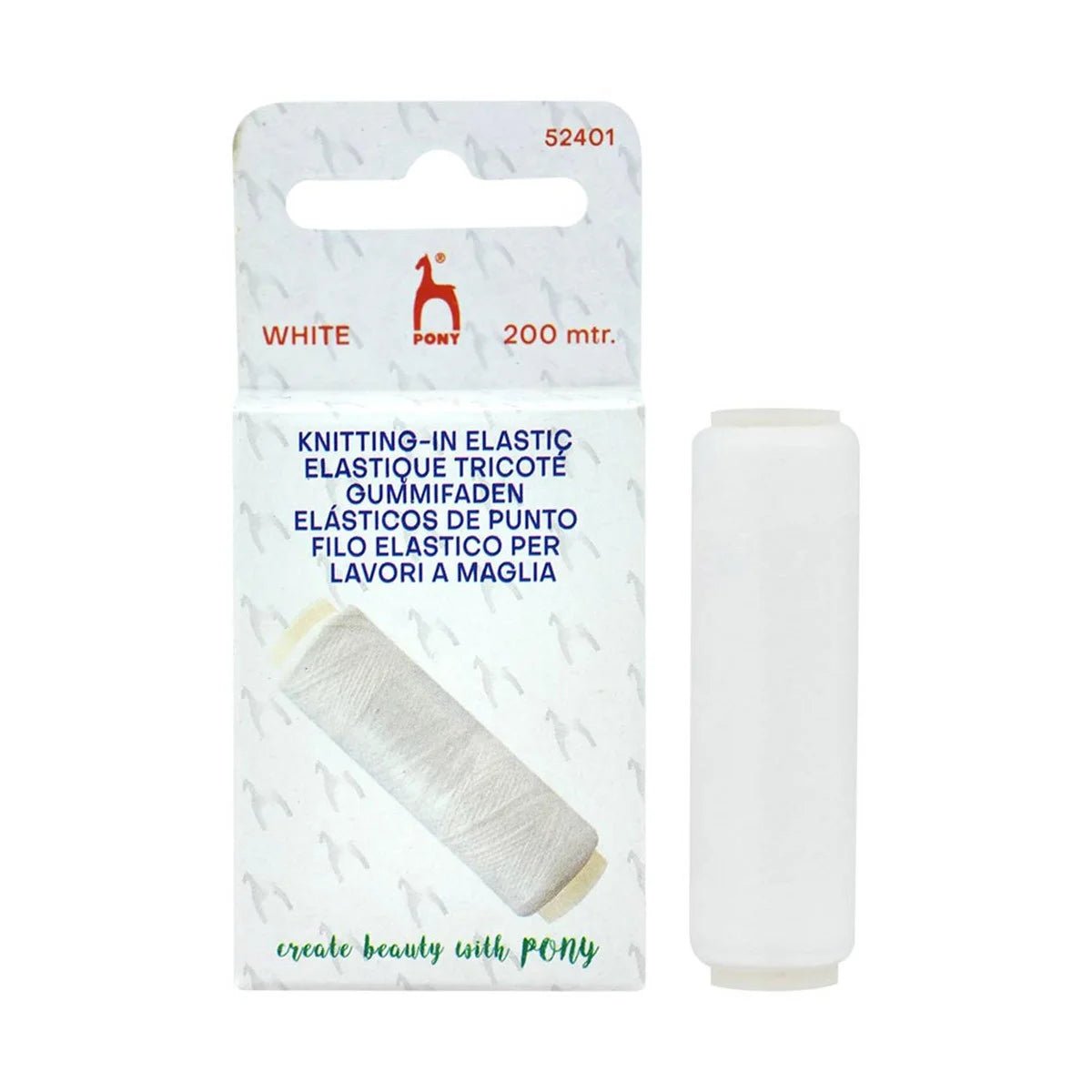 Pony Knitting-in Elastic - Pony White - The Little Yarn Store