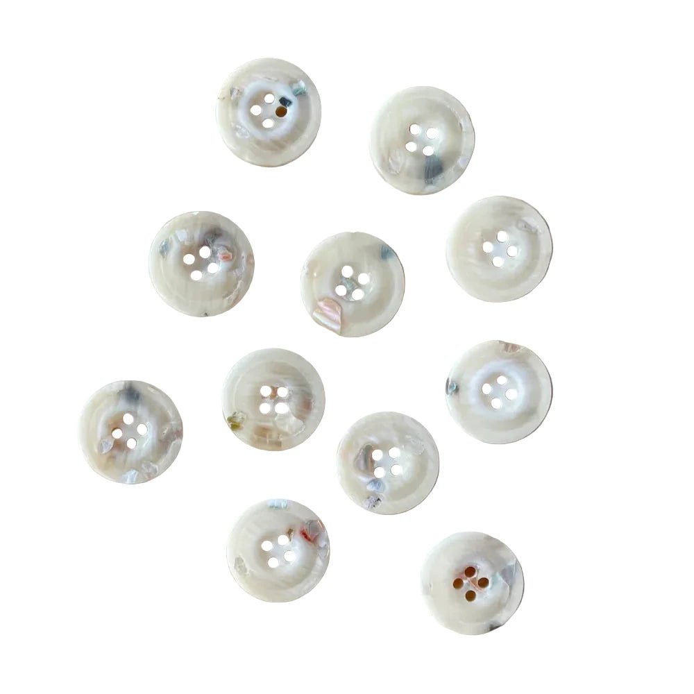 Recycled Mother of Pearl Buttons 18 MM - Rosa Pomar - The Little Yarn Store