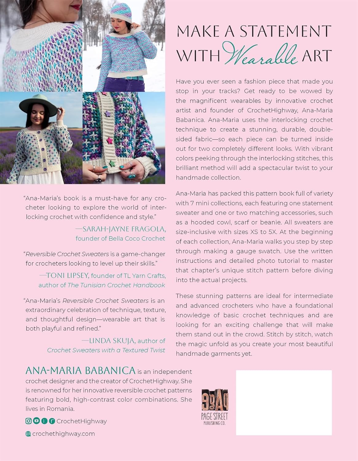 Reversible Crochet Sweaters: 16 Patterns for Double - Sided Tops & Accessories Using the Interlocking Technique - Ana - Maria Babanica - The Little Yarn Store
