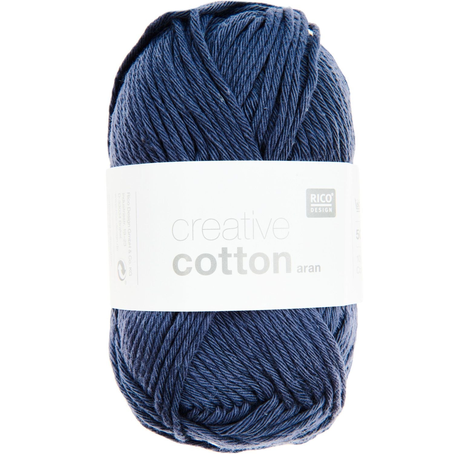 Rico Creative Cotton Aran - Rico 19 Night Blue - The Little Yarn Store