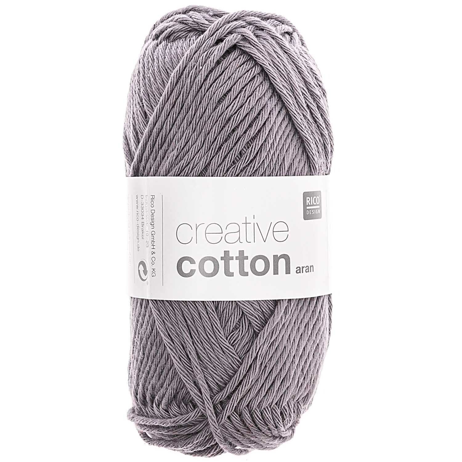 Rico Creative Cotton Aran - Rico 28 Grey - The Little Yarn Store