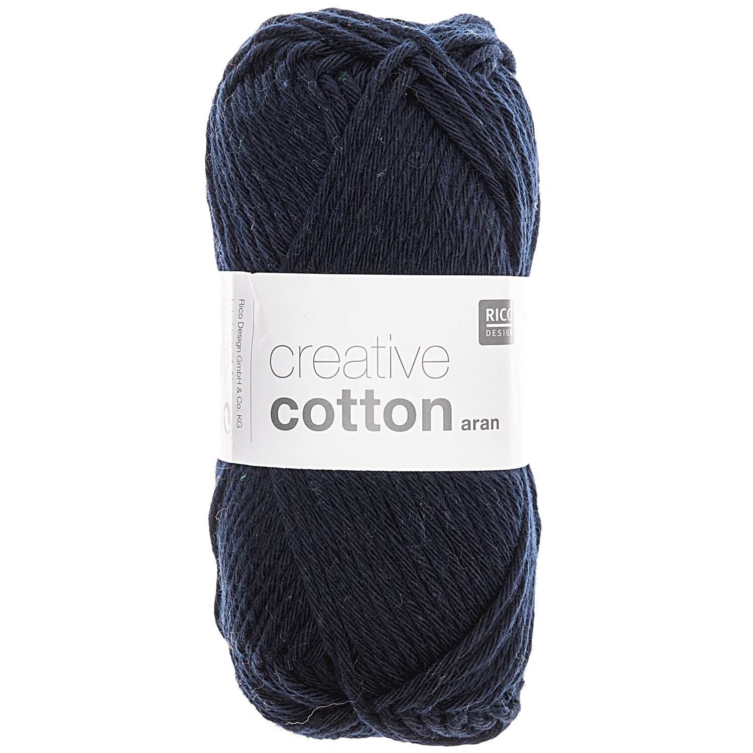 Rico Creative Cotton Aran - Rico 38 Dark Blue - The Little Yarn Store