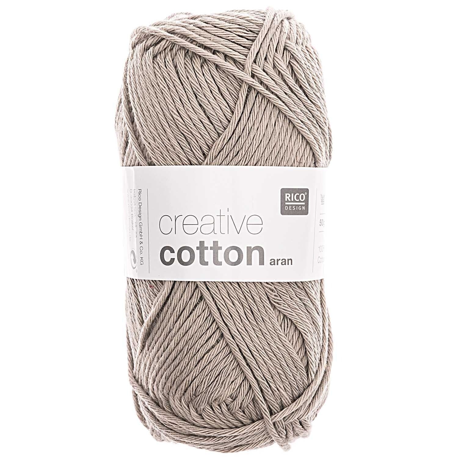 Rico Creative Cotton Aran - Rico 52 Pearl Grey - The Little Yarn Store