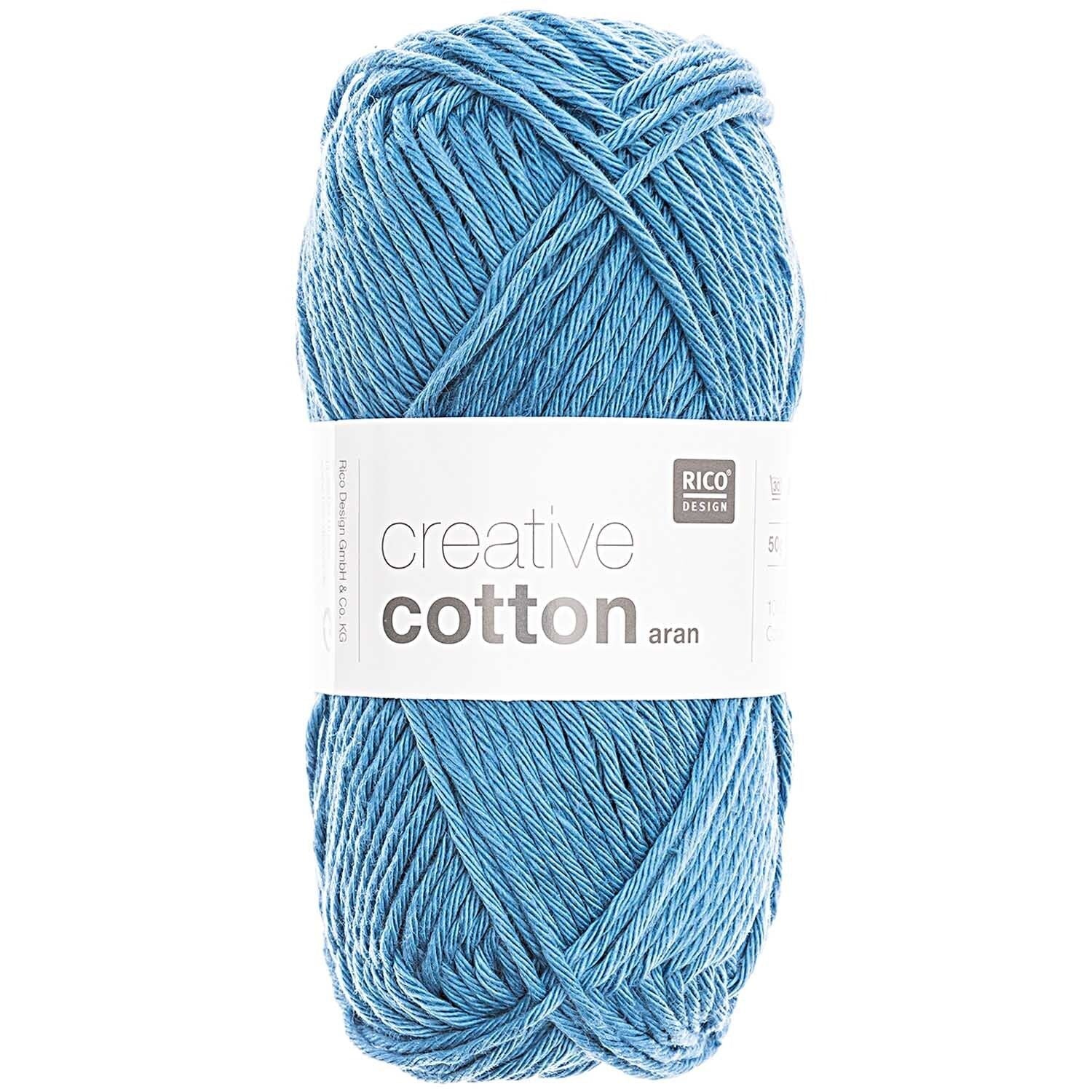 Rico Creative Cotton Aran - Rico 55 Blue - The Little Yarn Store