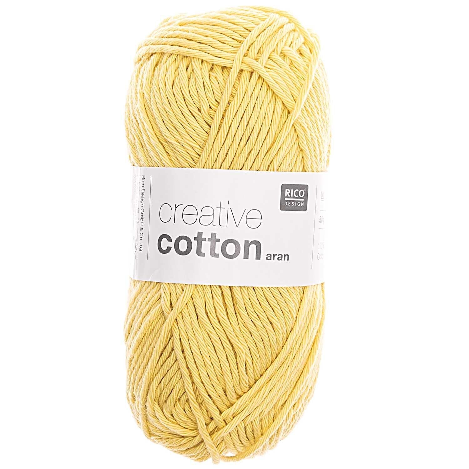 Rico Creative Cotton Aran - Rico 63 Light Yellow - The Little Yarn Store