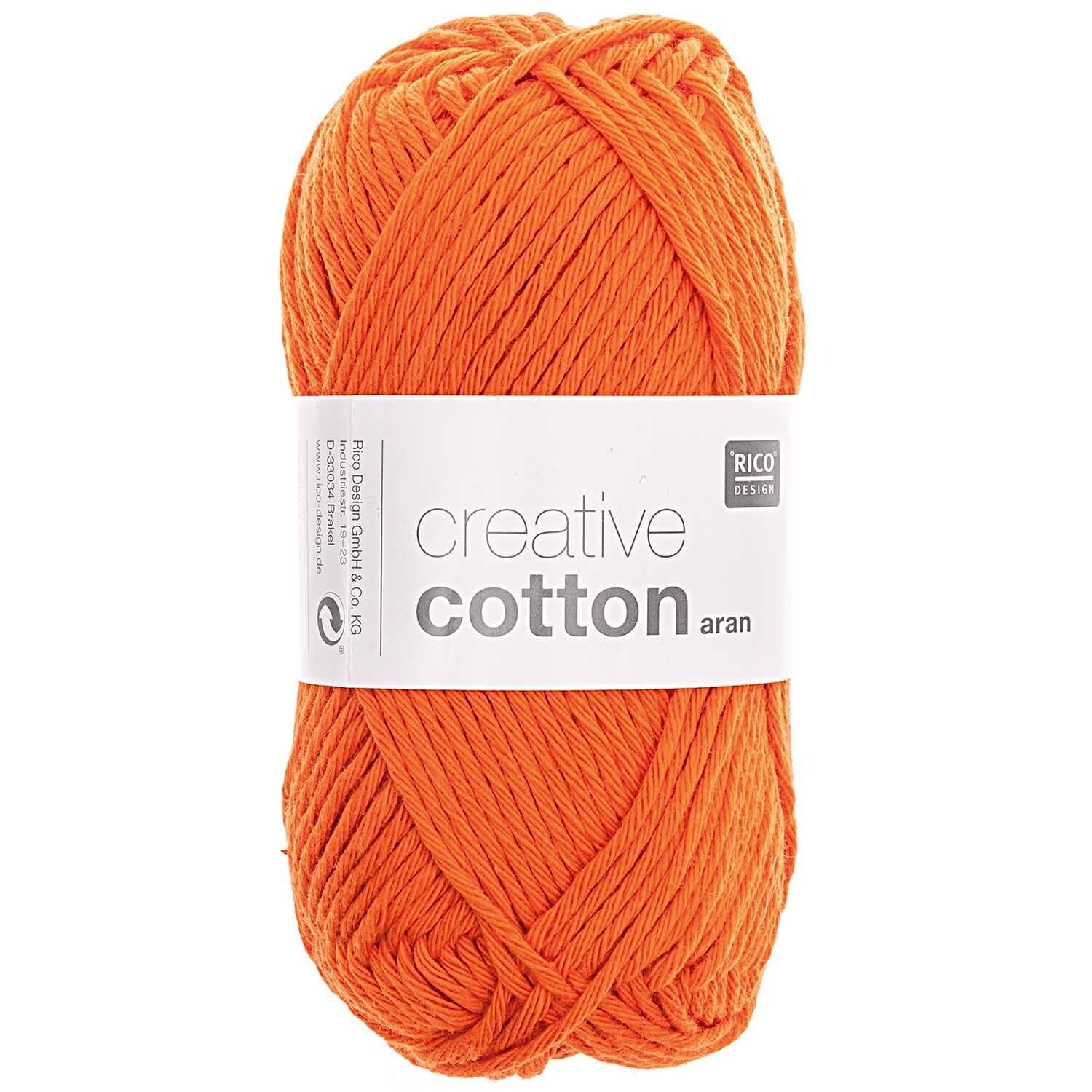Rico Creative Cotton Aran - Rico 74 Orange - The Little Yarn Store