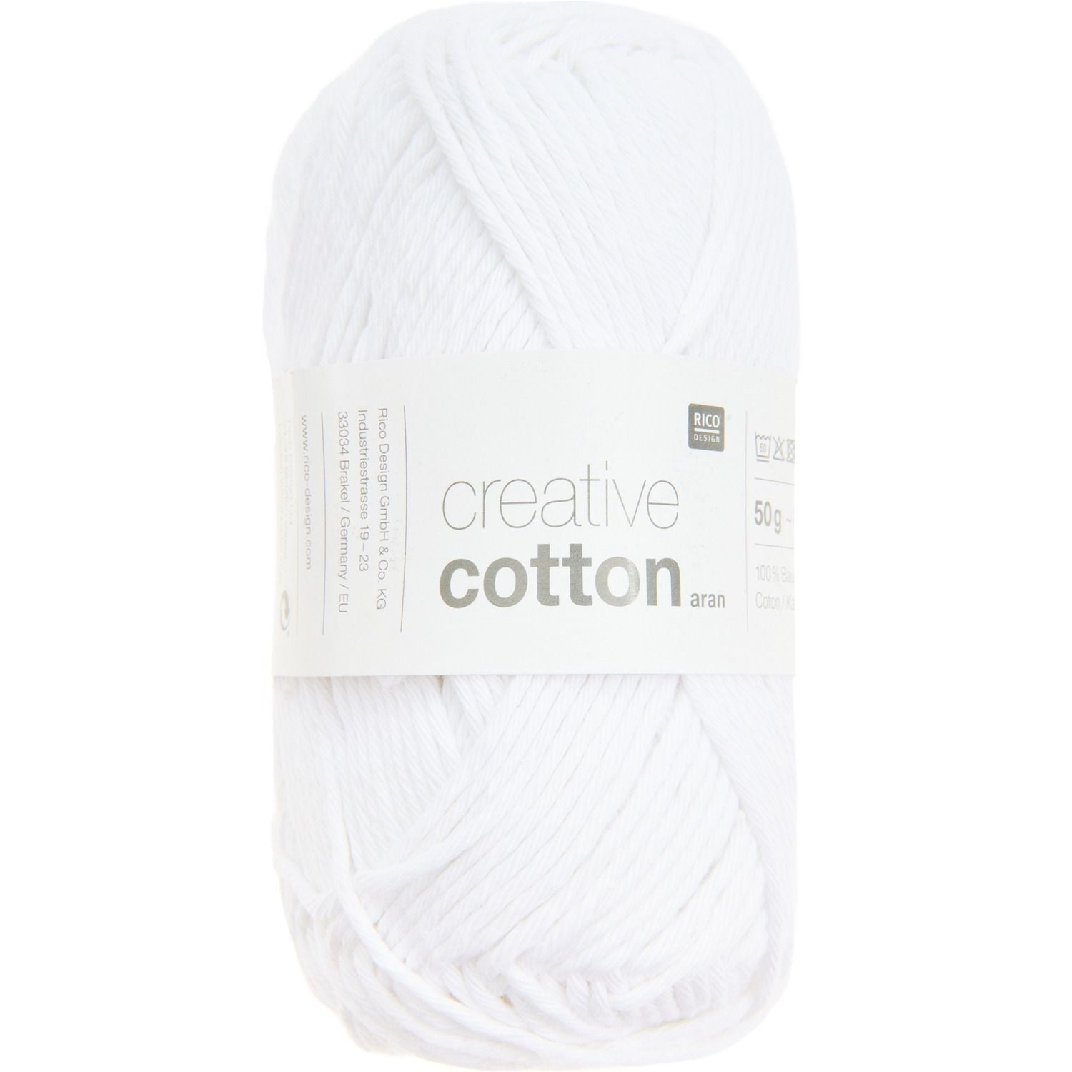 Rico Creative Cotton Aran - Rico 80 White - The Little Yarn Store