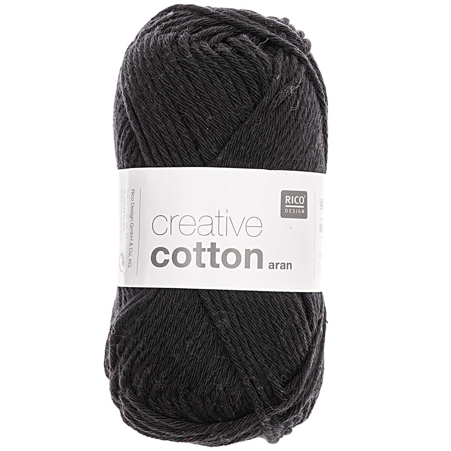 Rico Creative Cotton Aran - Rico 90 Black - The Little Yarn Store