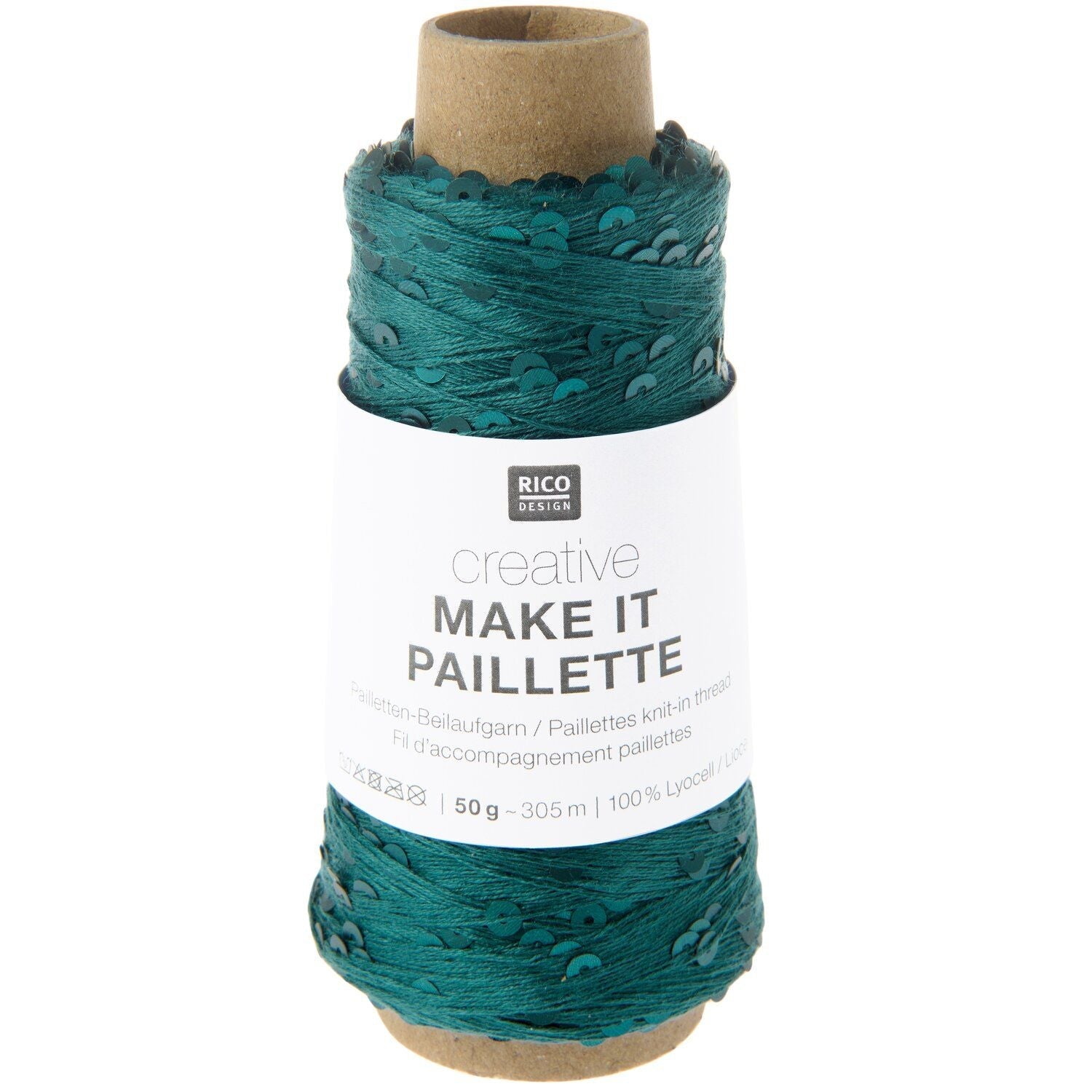 Rico Creative Make It Paillette - Rico 003 Petrol - The Little Yarn Store