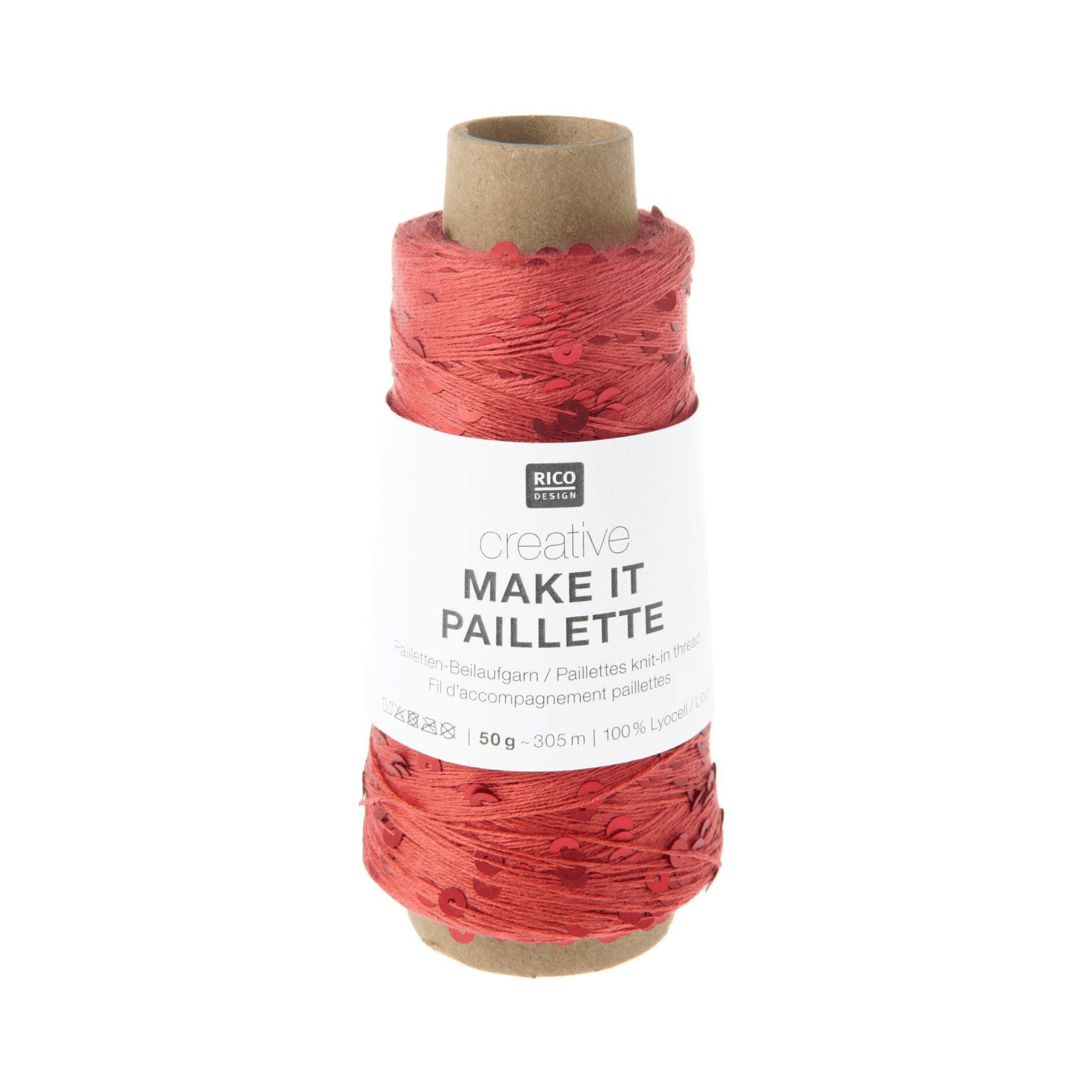 Rico Creative Make It Paillette - Rico 004 Red - The Little Yarn Store