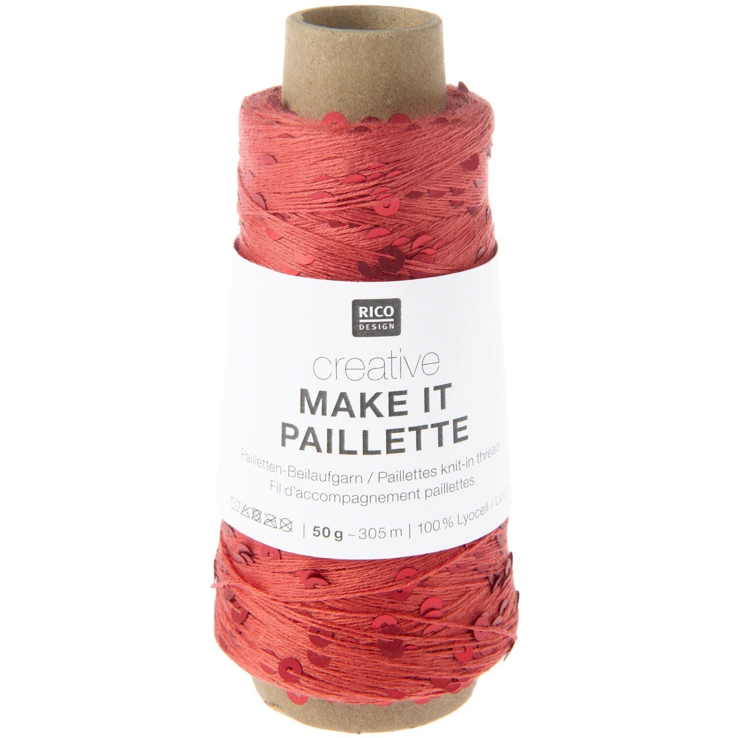 Rico Creative Make It Paillette - Rico 004 Red - The Little Yarn Store
