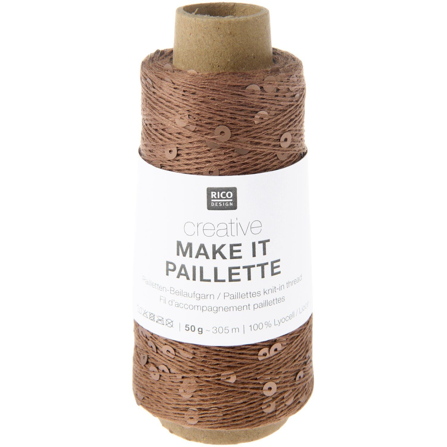 Rico Creative Make It Paillette - Rico 005 Brown - The Little Yarn Store