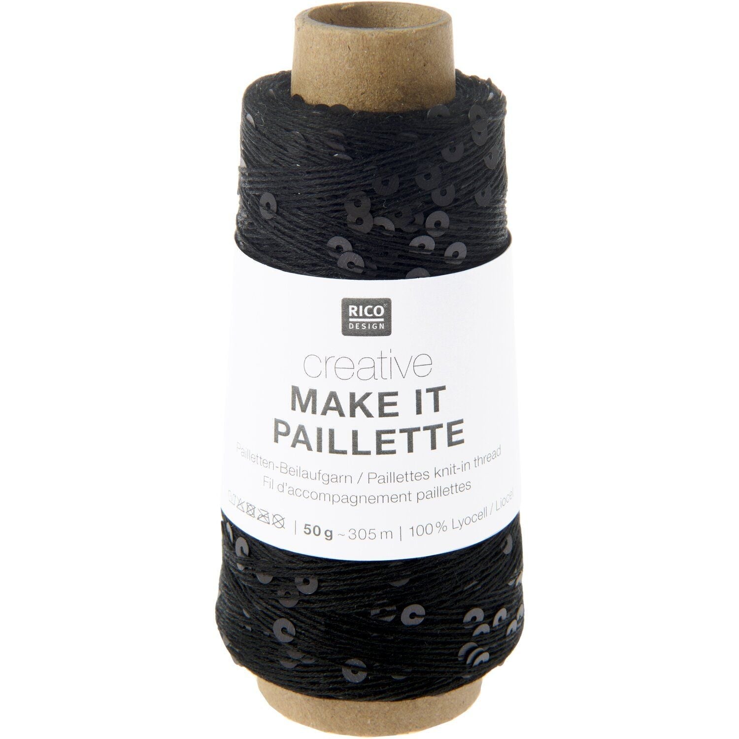 Rico Creative Make It Paillette - Rico 006 Black Matt - The Little Yarn Store