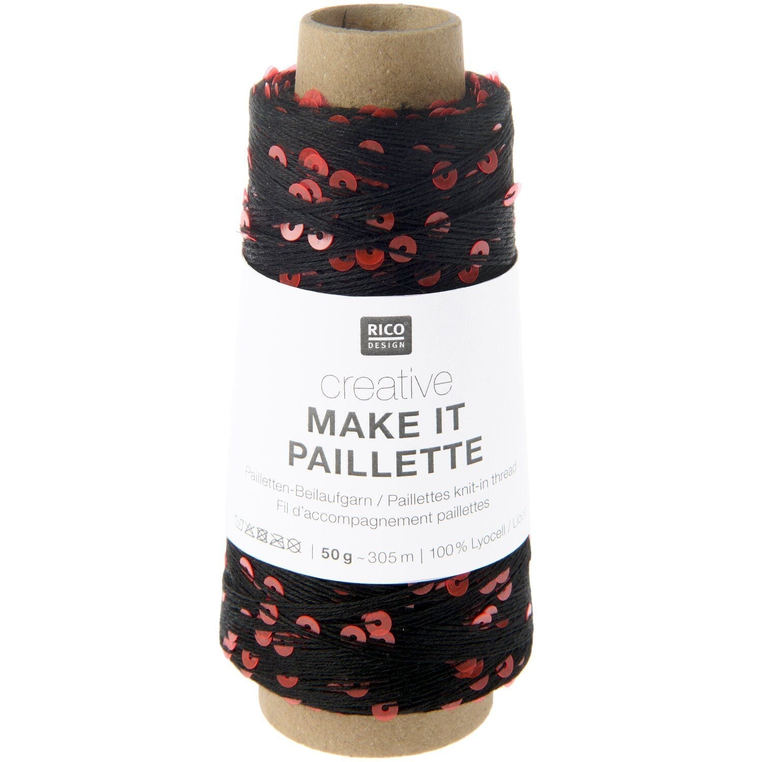 Rico Creative Make It Paillette - Rico 007 Schwarz Neon - The Little Yarn Store