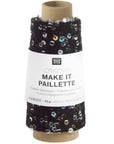 Rico Creative Make It Paillette - Rico 012 Schwarz Silver - The Little Yarn Store