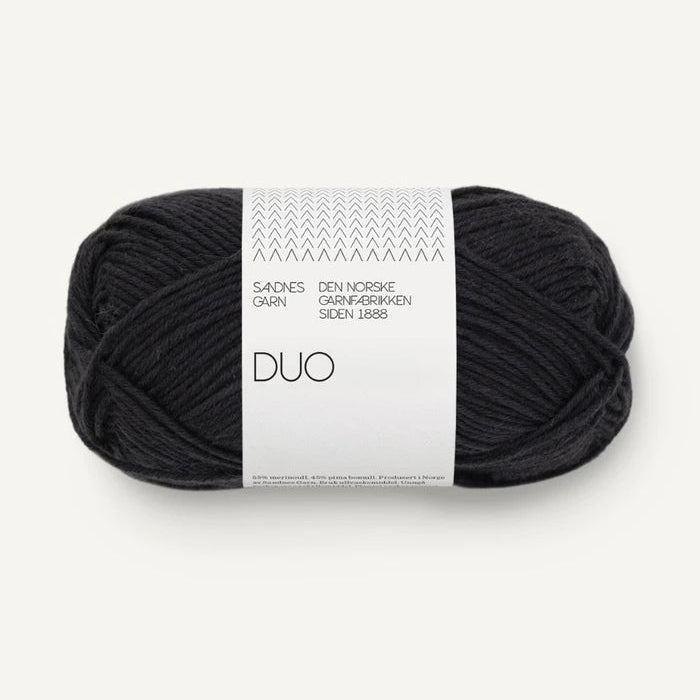 Sandnes Garn Duo - Sandnes Garn 1099 Black - The Little Yarn Store