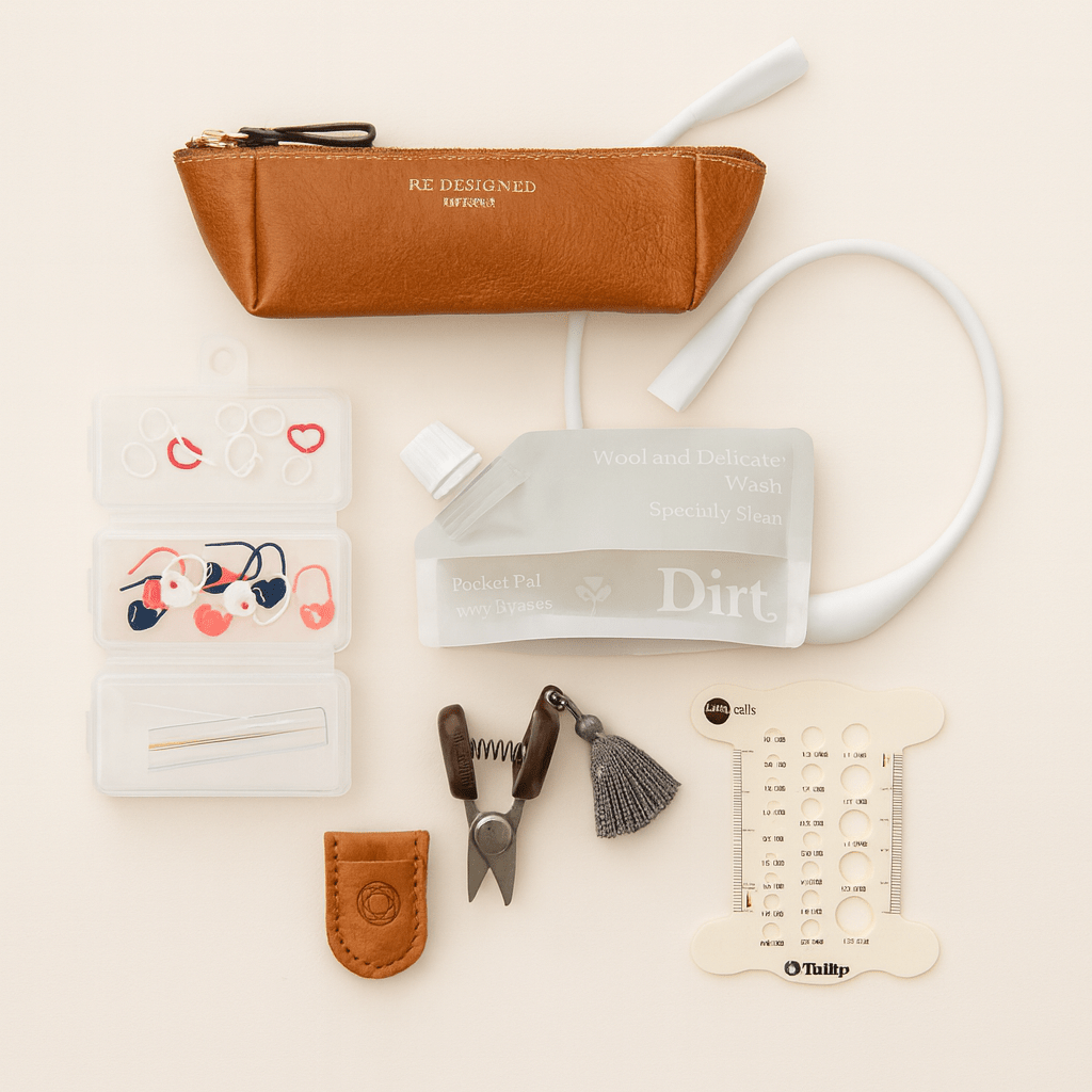 The Fibre Artist&#39;s Travel Kit - The Little Yarn Store - Burned Tan/Gold - The Little Yarn Store