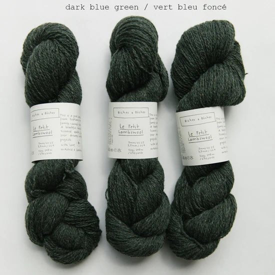 Biches &amp; Buches Le Petit Lambswool - Dark Blue Green - 4 Ply - Biches &amp; Buches - The Little Yarn Store