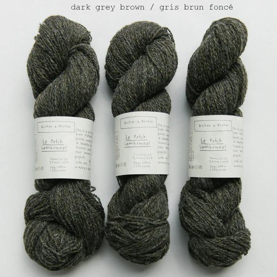 Biches &amp; Buches Le Petit Lambswool - Dark Grey Brown - 4 Ply - Biches &amp; Buches - The Little Yarn Store