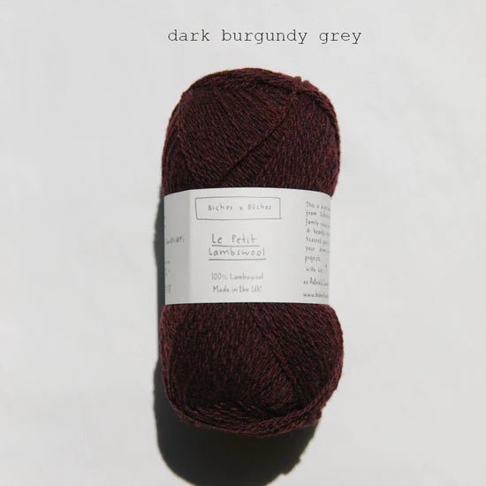 Biches &amp; Buches Le Petit Lambswool - Dark Burgundy Grey - 4 Ply - Biches &amp; Buches - The Little Yarn Store