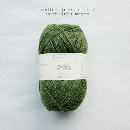Biches &amp; Buches Le Petit Lambswool - Medium Green Grey - 4 Ply - Biches &amp; Buches - The Little Yarn Store