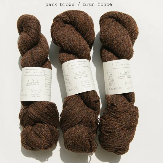 Biches &amp; Buches Le Petit Lambswool - Dark Brown - 4 Ply - Biches &amp; Buches - The Little Yarn Store