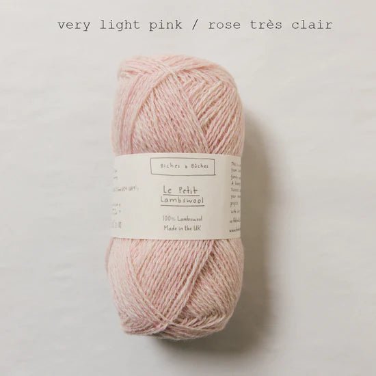 Biches &amp; Buches Le Petit Lambswool - Very Light Pink - 4 Ply - Biches &amp; Buches - The Little Yarn Store